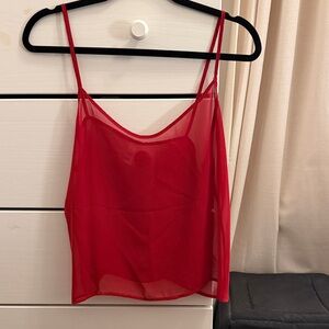 American Apparel Red Sheer Camisole